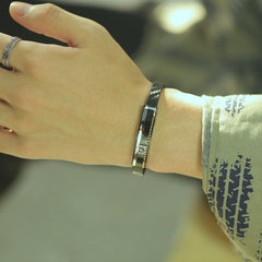 Stainless Steel Mens Leather Bracelet