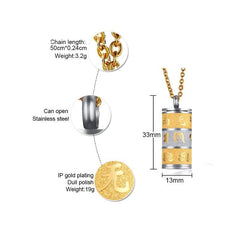 Stainless Steel Gold Plated Buddhism Pendant