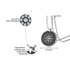 Stainless Steel Lava Volcanic Energy Quantum Necklace