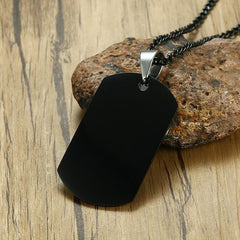 Stainless Steel Steel Cross Bible Verse Tag Necklace