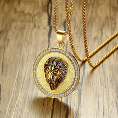 Stainless Steel Lion Head Neckalce