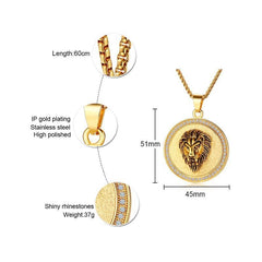 Stainless Steel Lion Head Neckalce