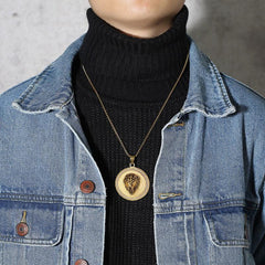 Stainless Steel Lion Head Neckalce