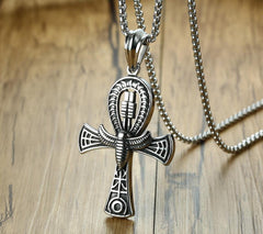 Stainless Steel Ankh Cross Neckalce
