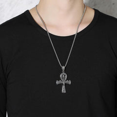 Stainless Steel Ankh Cross Neckalce
