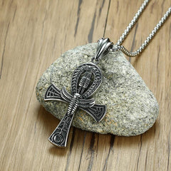 Stainless Steel Ankh Cross Neckalce