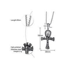 Stainless Steel Ankh Cross Neckalce