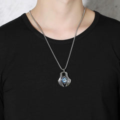 Stainless Steel Eye Neckalce Mens