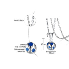 Stainless Steel Womens Football Necklace