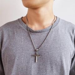 Stainless Steel Baseball Cross Christian Faith Necklace