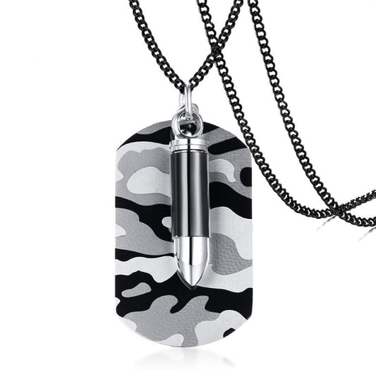 Stainless Steel Camouflage Tag Necklace