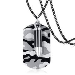 Stainless Steel Camouflage Tag Necklace