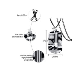 Stainless Steel Camouflage Tag Necklace