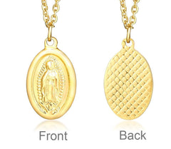 Stainless Steel Gold Virgin Mary Women Necklace