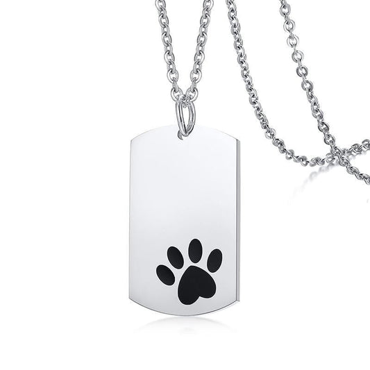 Stainless Steel Dog Footprints Neklace