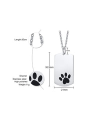 Stainless Steel Dog Footprints Neklace