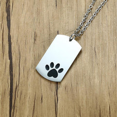 Stainless Steel Dog Footprints Neklace