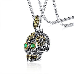 Mens Skull  Pendant Necklace