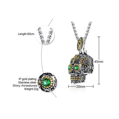 Mens Skull  Pendant Necklace