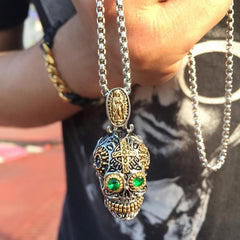 Mens Skull  Pendant Necklace