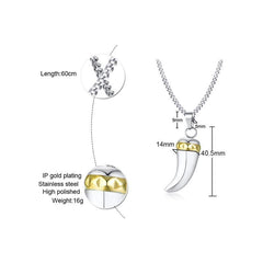 Stainless Steel Wolf Tooth Necklace