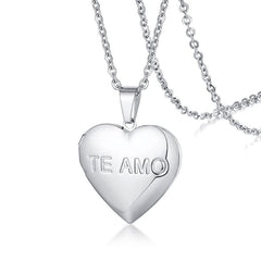 Stainless Steel Womens Photo frame Necklace