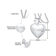 Stainless Steel Womens Photo frame Necklace