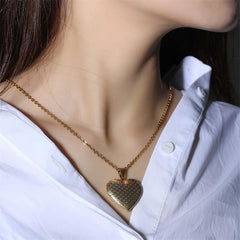 Heart Photo Frame Gold Necklace For Women