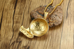 Stainless Steel Gold Football Necklace