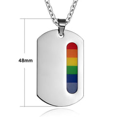 Stainless Steel LGBT Pride Dog Tag Necklace