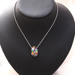 Steel Intertwined Rings Rainbow Necklace
