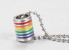 Stainless Steel Rainbow Barrel Necklace