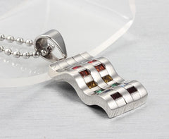 Rainbow CZ LGBT Wave Necklace