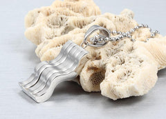 Rainbow CZ LGBT Wave Necklace