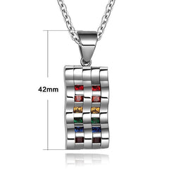 Rainbow CZ LGBT Wave Necklace