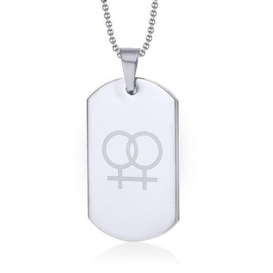 Stainless Steel LGBT Lesbain Tag Neckalce