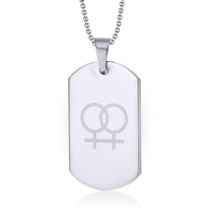 Stainless Steel LGBT Lesbain Tag Neckalce