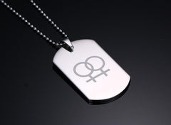 Stainless Steel LGBT Lesbain Tag Neckalce