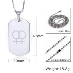 Stainless Steel LGBT Lesbain Tag Neckalce