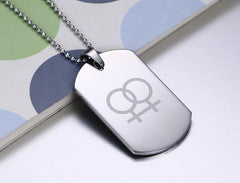 Stainless Steel LGBT Lesbain Tag Neckalce