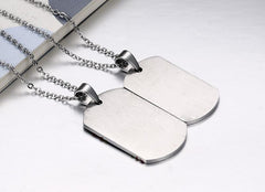 Steel LGBT Couple Rainbow Dog Tag Necklace