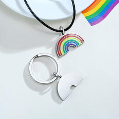 Stainless Steel Rainbow Keychain