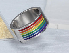 Stainless Steel LGBT Rainbow Ring