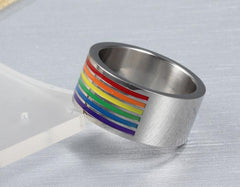 Stainless Steel LGBT Rainbow Ring
