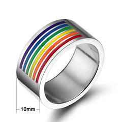 Stainless Steel LGBT Rainbow Ring