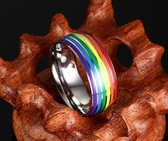 Stainless Steel Rainbow Ring