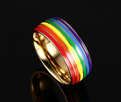 Stainless Steel Rainbow Ring