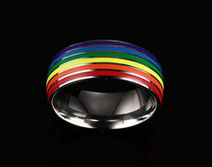 Stainless Steel Rainbow Ring