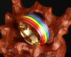 Stainless Steel Rainbow Ring