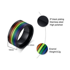 Stainless Steel Pride Rainbow Ring